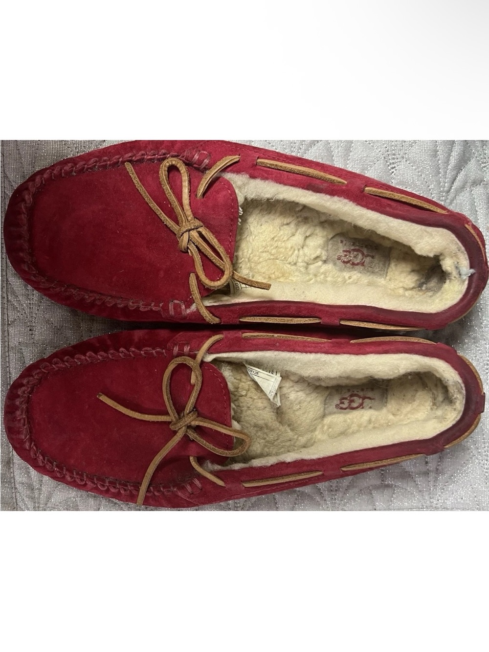 UGG Australia Dakota Red Suede Moccasin Slippers Women's Size 10 Shoes 5612